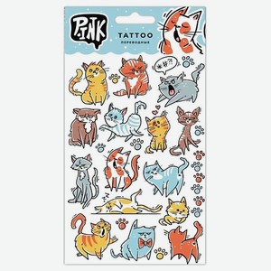 P.INK Наклейки-тату переводные Смешные коты