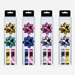 Набор для упаковки подарков Арт и Дизайн Украшай 2 банта + 2 ленты 1,5×185 см цвет: в ассортименте