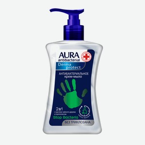Крем-мыло антибактериальное Aura Derma Protect 2в1 флакон/дозатор 250мл