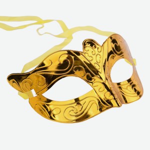 Маска маскарадная Золотые узоры с лентой для крепления на голове, 7x24x8.5 см