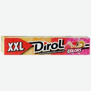 Жевательная резинка Dirol Colors XXL без сахара ассорти фруктовых вкусов 19 г