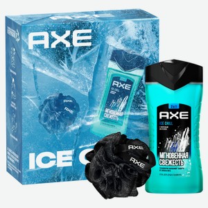 Подарочный набор Axe Ice chill, гель для душа 2в1 250 мл + мочалка