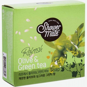Мыло туалетное Shower Mate Оливки и зеленый чай, 100 г
