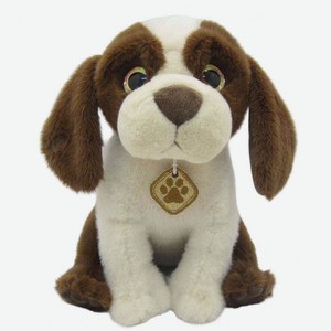 Игрушка мягкая Собака цвет: коричневый и белый, 28 см