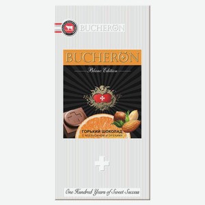 Шоколад горький Bucheron Blanc Edition с апельсином и орехами, 100 г