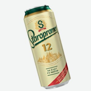 Пиво  Старопрамен , 11, 12, светлое фильтрованное, 4,7%, 0,5 л