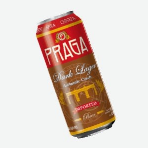 Пиво  Прага , темное, светлое, 4,8%, 0,5 л