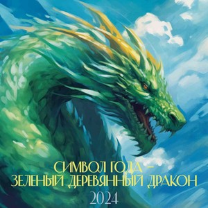 Календарь настенный перекидной Эксмо Символ года - Зелёный деревянный дракон, 30×30 см