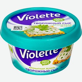 Сыр Творожный Виолетта, С Зеленью, С Креветками, 140 Г
