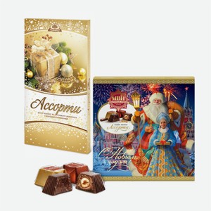 Набор шоколадных конфет  Ассорти Бабаевские / Дед Мороз / Новогодний дизайн  в ассортименте 240-300гр