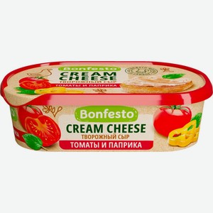Сыр творожный Bonfesto Cream Cheese Томат и паприка 65%, 140 г