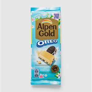 Шоколад АЛЬПЕН ГОЛД Орео молочный и белый ваниль печенье 90г