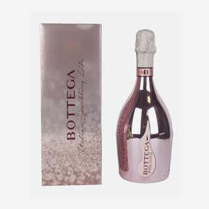 Вино Розовое игристое Bottega Брют Пинк Голд Просеко Розе 11,5%, 0,75 л в подарочной упаковке, Италия