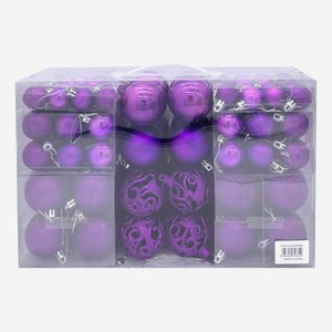 Набор шаров на ель фиолетовый 100 шт