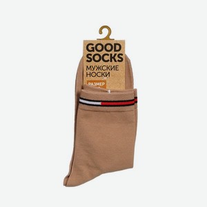Мужские однотонные носки Good Socks Цветная полоска Бежевый р.39-43