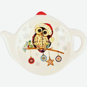 Подставка для чайных пакетиков Коралл Owl Christmas керамика, 12×9 см
