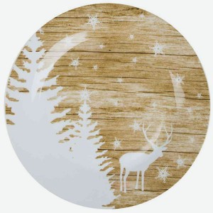 Тарелка фарфоровая Nouvelle Home Winter Forest Животные снежинки цвет: белый/коричневый, 27 см