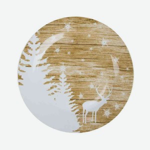 Тарелка фарфоровая Nouvelle Home Winter Forest Животные снежинки цвет: белый/коричневый, 19 см