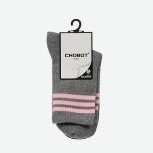Женские трикотажные носки CHOBOT socks серо - розовые р.23