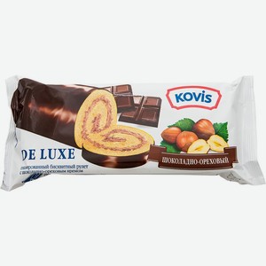 Рулет Kovis De Luxe бисквитный с шоколадно-ореховым кремом, 200г