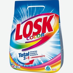  Стиральный порошок Losk автомат Color Total 3+1 для цветного белья, 2.1 кг