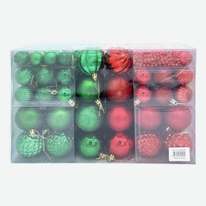 Набор шаров на ель красно-зеленый 93 шт