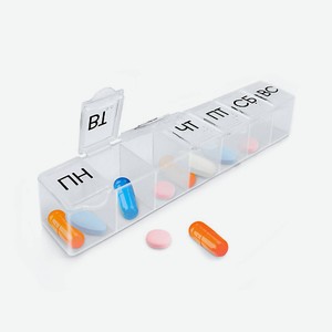 DASWERK Таблетница - контейнер для лекарств и витаминов  7 дней/1 прием 