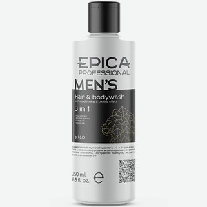 EPICA PROFESSIONAL Шампунь для волос и тела 3в1 универсальный мужской MEN S