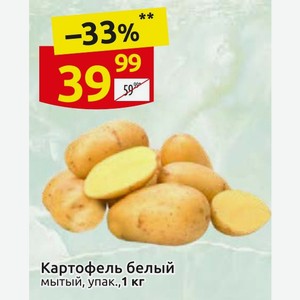 Картофель белый мытый, упак.,1 кг