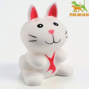 Игрушка Пижон пищащая «Кот» для собак 8.5 см белая