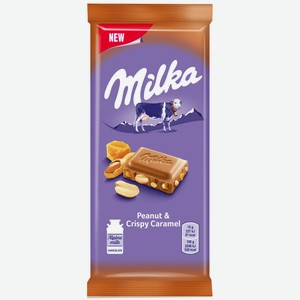 Шоколад Milka Молочный Арахис И Хрустящая Карамель 90г, , ,