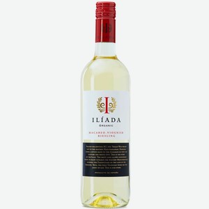 Вино ординарное ИЛИАДА 8,5-15% БЕЛ. СУХ. 0,75Л