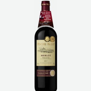Вино сортовое ординарное РОШ МАЗЕ МЕРЛО 8,5-15% КР. П/СУХ. 0,75Л