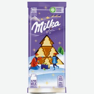 Шоколад Milka Молочный С Белым Шоколадом Елочки 100г, , ,