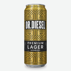 Пиво Dr. Diesel Premium Lager Светл. Фильтр. Пастер. Ж/б. 0,43л