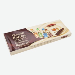 Конфеты шоколадные Hildebrand бутылочки ассорти коньяк кофе ликер ром 120 г
