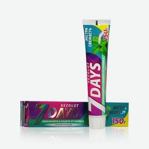 Зубная паста 7 days Rezolut   свежая мята и защита от кариеса   150г