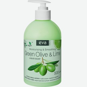 EVA NATURA Жидкое крем-мыло для рук  Зелёная олива и Лайм  500
