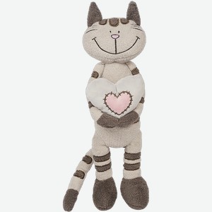 Мягкая игрушка 33 см Макси тойз кот полосатик с сердцем Джиангсу Сохо к/у, 1 шт