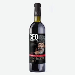 Вино Саперави Гео Батоно ординарное красное сухое 10% 0,75л