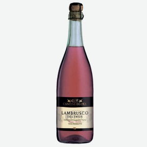 Вино игристое Ламбруско дель Эмилия Кантине Ди Ора Амабиле Розато розовое п/сл 8% 0,75л