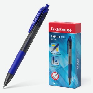 Ручка гелевая автоматическая ErichKrause Smart-Gel Stick&Grip 0.5, синяя, 1 шт