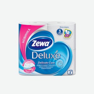 Туалетная бумага Zewa Deluxe в асс-те, 3-слойная, 4 рулона