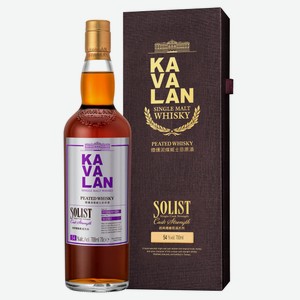 Виски Kavalan Solist Peated Malt Single Cask Strength в подарочной упаковке, 0.7л Тайвань (Китай)