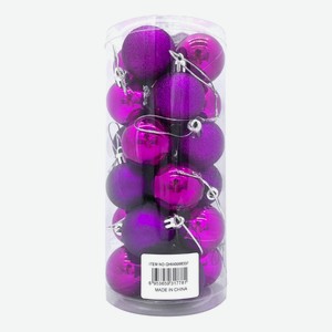 Набор шаров на ель фиолетовый 4 см 24 шт