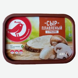 Сыр плавленый с грибами АШАН Красная птица 50%, 400 г