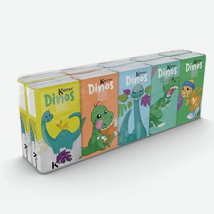 KARTIKA Платочки носовые бумажные  Динозавры  4 слоя 90