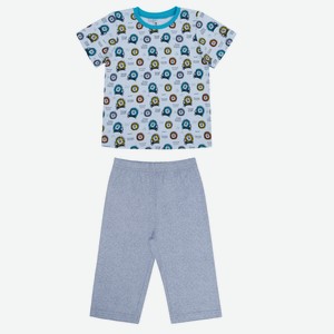 Пижама для мальчика Barkito «Сновидения»,серая и б (110-116)