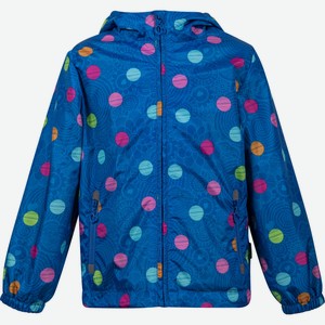 Куртка для девочки Barkito,синяя с рисунком в горо (98)