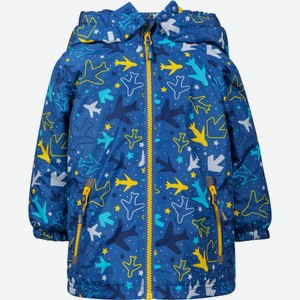 Куртка утепленная для мальчика Barkito,синяя с рис (80)